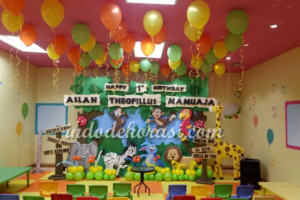 dekorasi ulang tahun anak tema jungle